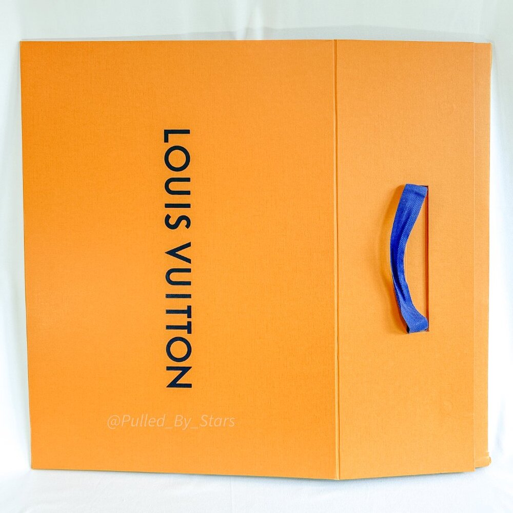 LOUIS VUITTON Large Orange Foldover Magnetic Gift Box w/ Handle (17" x 23" x 9")